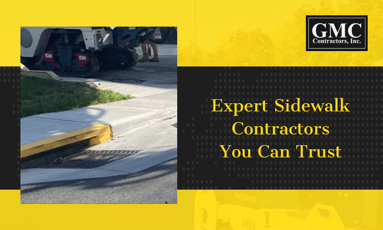 GMC Contractors crew replacing concrete sidewalk for a property