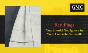 cracked and uneven concrete sidewalk needing replacement